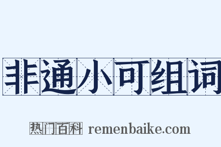 非通小可组词是什么意思的图片